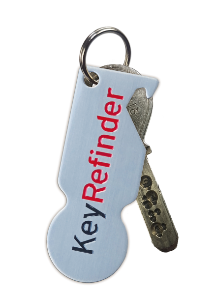 KeyRefinder® chrome steel black-red with bottle opener